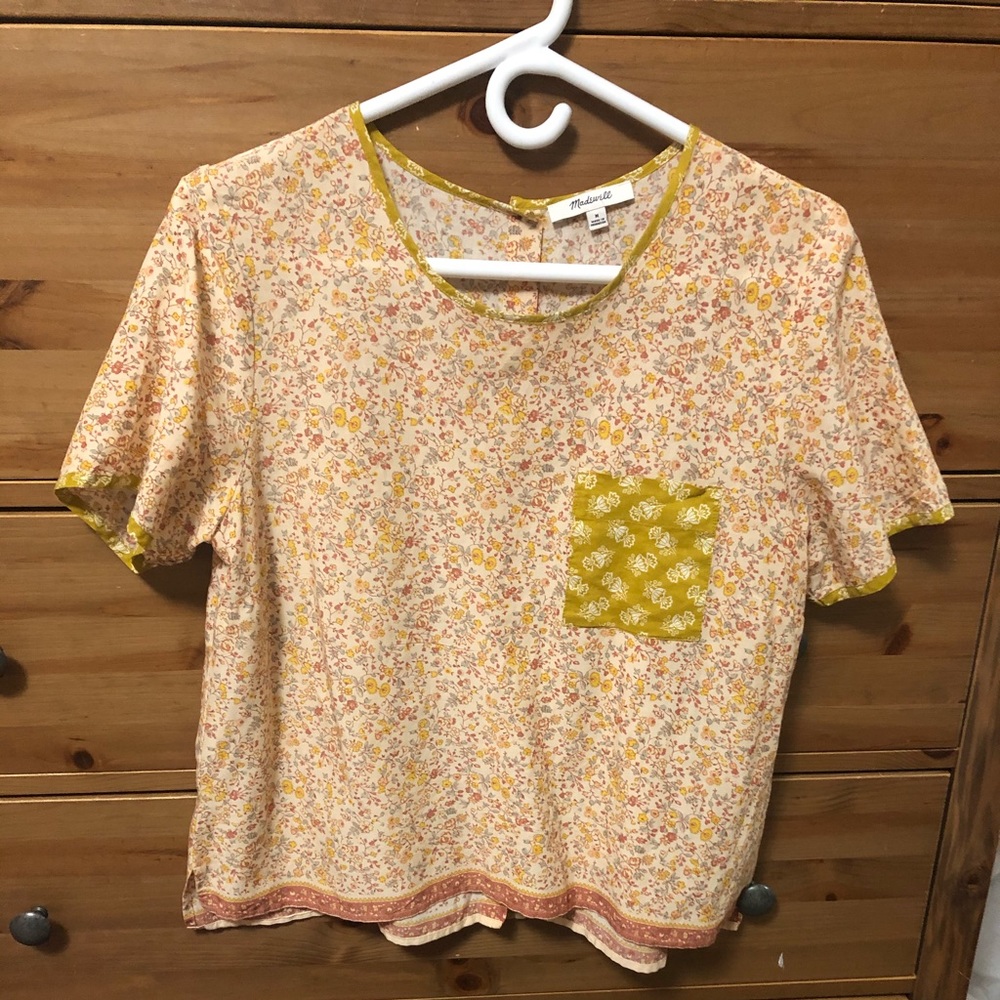 Madewell Floral Button Back Top